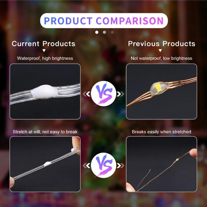 20M RGBIC Bluetooth Smart String Lights LED Multicolour Lights Waterproof Christmas Decor Fairy String Led Fantasy Fairy Light