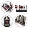 5PC Hexagonal Shank British Five Edge Red Chamferer 1/4-3/4 Countersink Drill Deburring and Hole Opening Tool