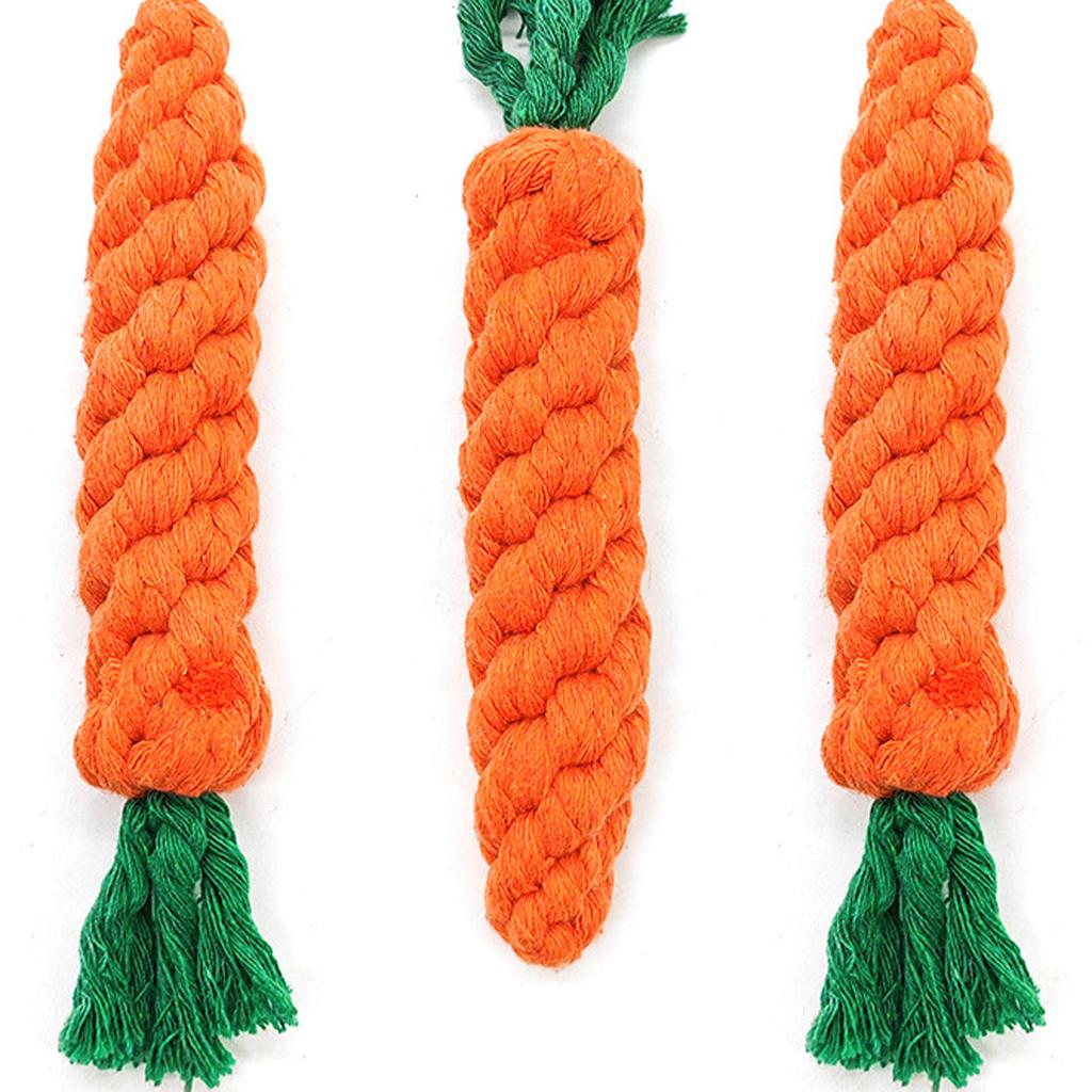 1Pcs Carrot Dog  Rope Pet Dog Toys Safe    Dog Chew Toys Resistant Puppy Molar Cleaning Teeth Cotton Rope