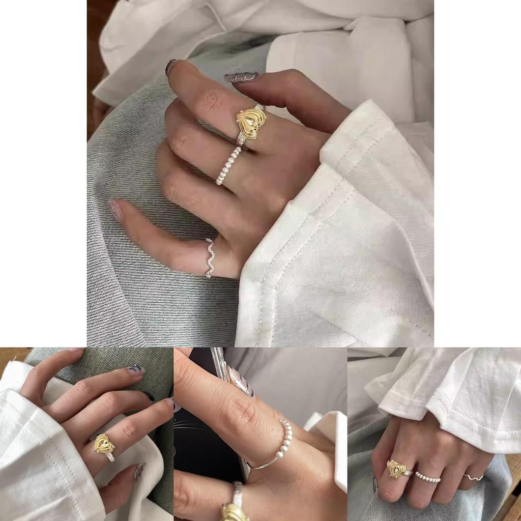 Eleganter mehrfarbiger Herzring für Damen Modern und minimalistisch Verstellbares Kupferband