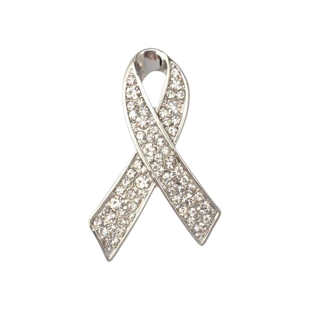 Rhinestone Breast Cancer Awareness Pin Pink Ribbon Breast Cancer Awareness Women Brooch Gifts Girls Jewelry for Charity