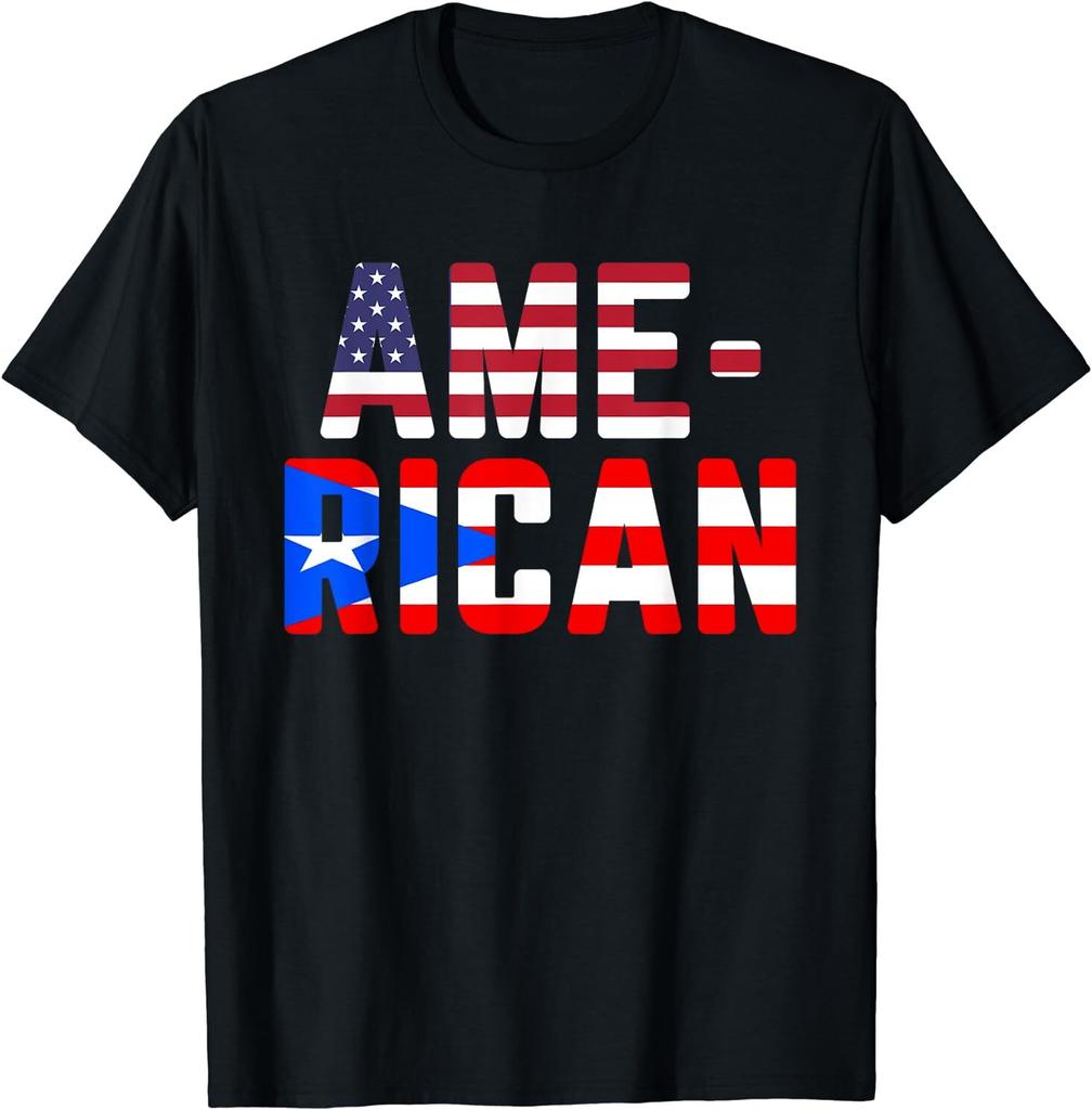 American Puerto Rican T-Shirt USA Puerto Rico Boricua Tee Size S-5XL