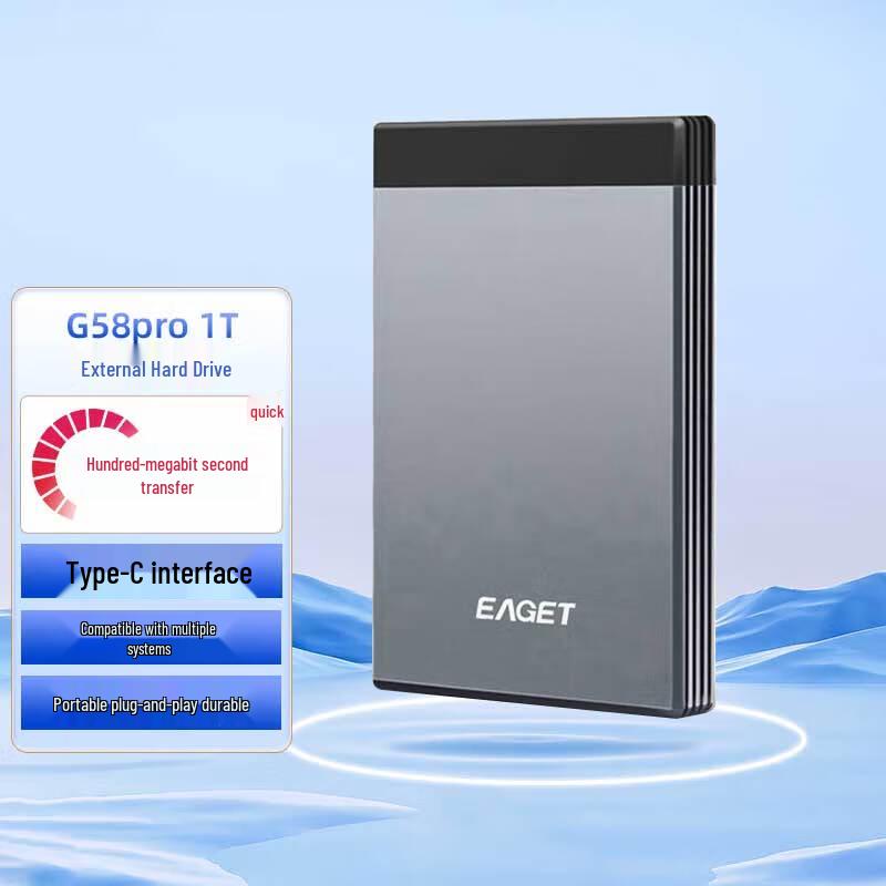 EAGET G58pro 1TB Portable External Hard Drive USB 3.1 Type-C