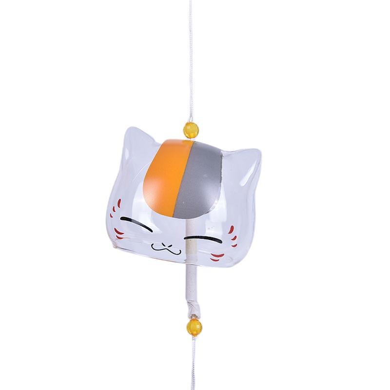 1Pc szklany wzór kota dzwonek wietrzny japoński dom ogród wiszący wystrój
