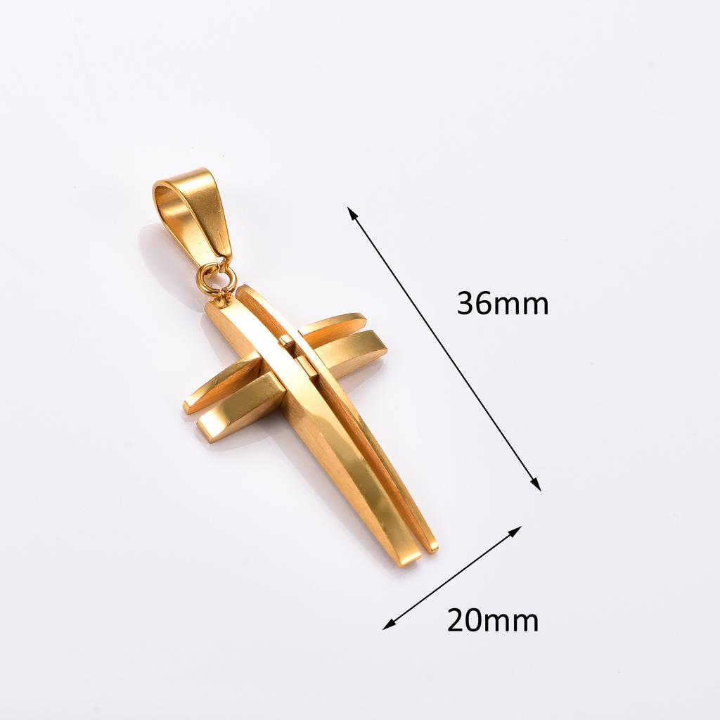 Stainless Steel Hollow Cross Necklace Pendant for Women Men Christian Charms Chain Metal Faith Prayer Jewelry Making Accessories