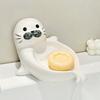 Cute Self Draining Soap Holder Drainable Bathroom Decor Organizer Sea Lion Soap Dish  for Sink