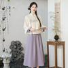 Autumn & Winter Retro Embroidered Deerskin Tang Suit: Women’s Improved Hanfu Tea Suit