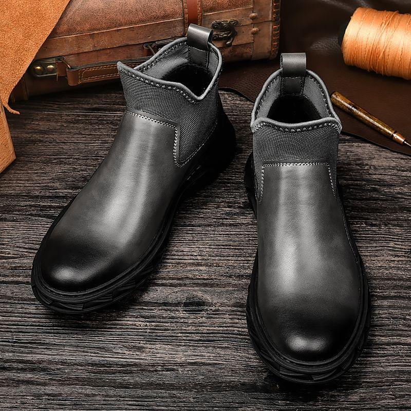 Men's Spring and Autumn Popular Leather Martin Boots