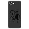 For iPhone 16e Case Sitting on the Toilet Pattern Printing Straight Edge TPU Phone Back Cover