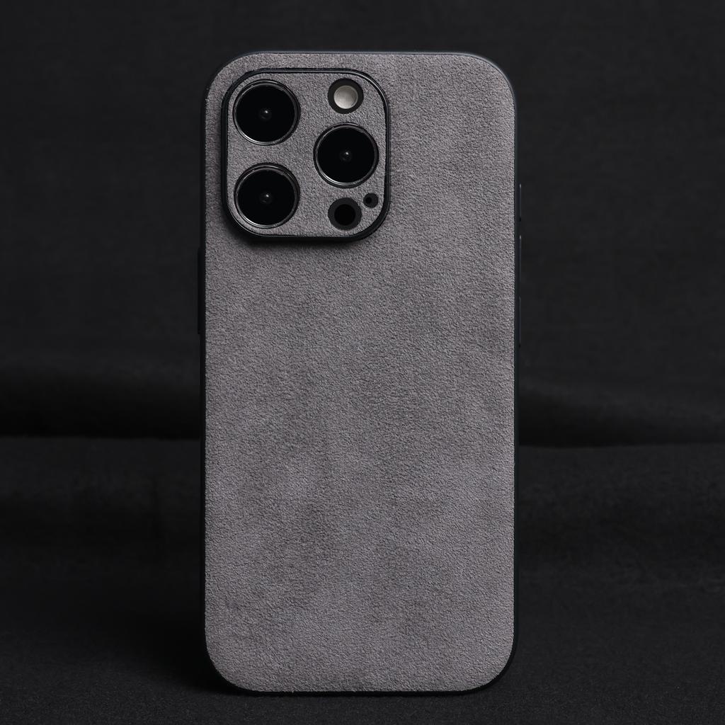 ALCANTAR Case for 17 Pro Max 16 15 14 13 Luxury Artificial Leather Supercar Suede Phone Cases Cover