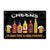 Vintage Beer  BBQ Metal Iron Sign  Retro Wall Decor for Home Kitchen Bar Club and Man Cave