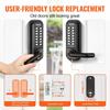 Mechanical Keyless Entry Door Lock, 14 Digit Keypad, Embedded Outdoor Gate Door Locks Set with Keypad and Handle, Water-proof Zinc Alloy, Easy to