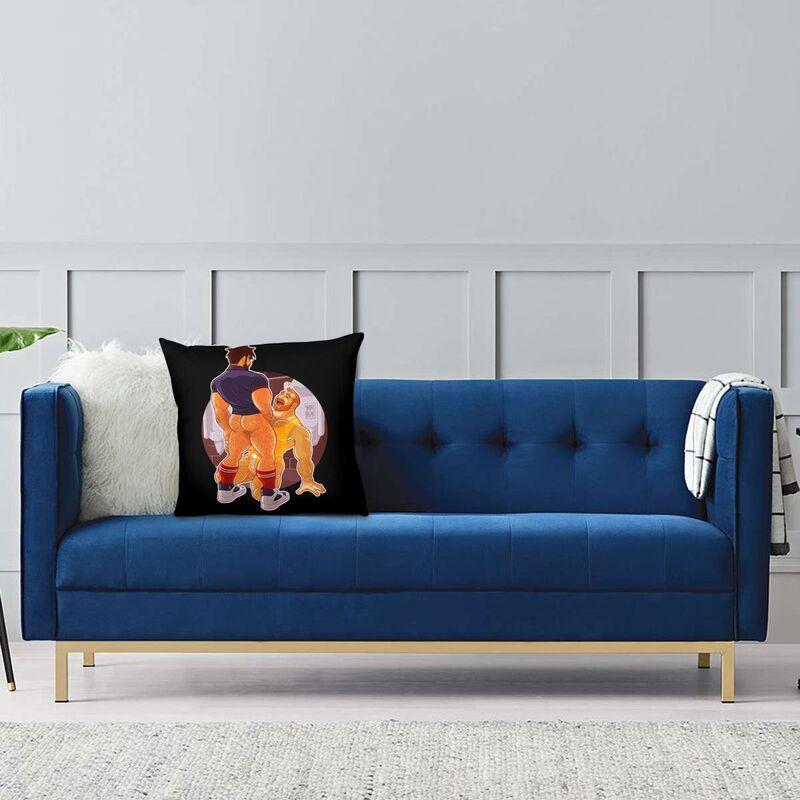 Gay Pride Adam And Ben Like To Play Pillow Living Room Decor Bobo Bear Lgbt Art Cushion Decoration Salon Square Pillowcase