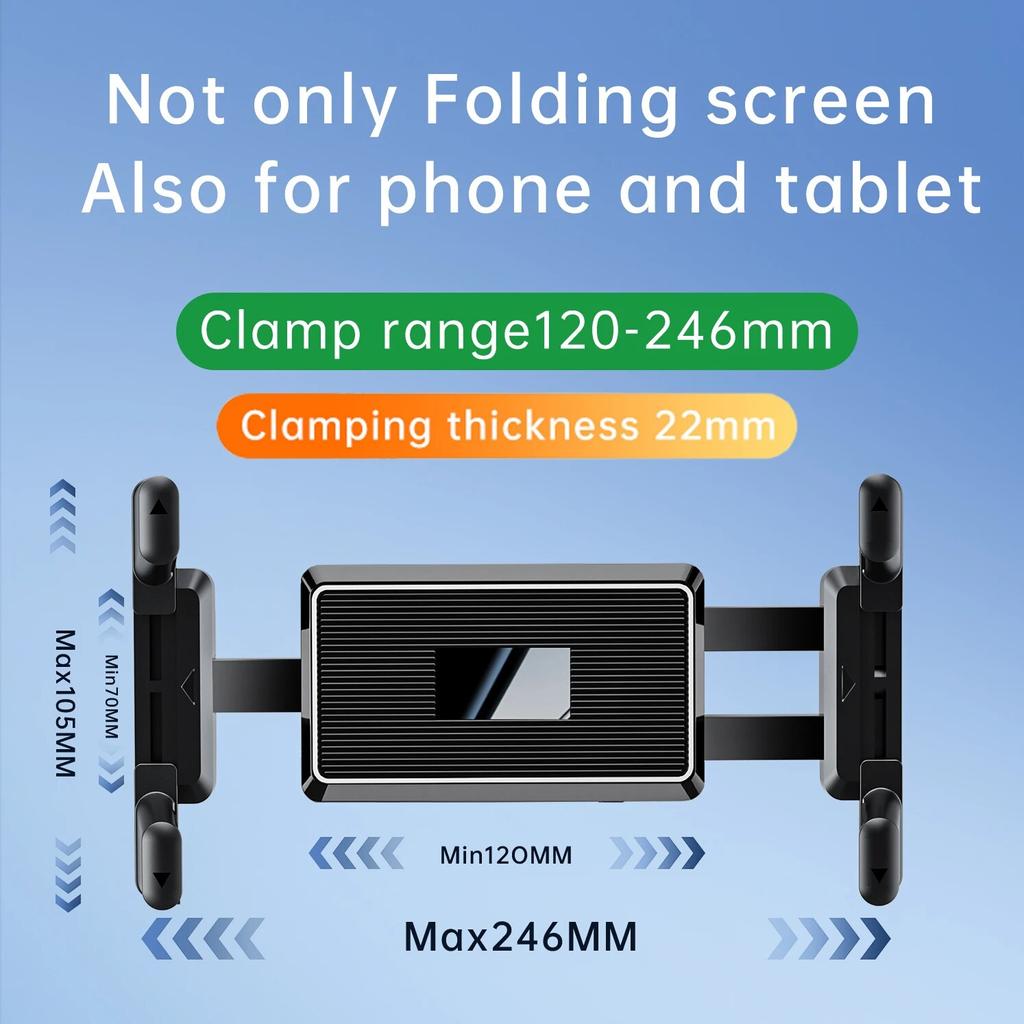 Supporto universale per bocchetta d'aria dell'auto, Stand compatibile con tablet da 7" - 12,9" iPad, Telefono con schermo pieghevole/pannello dritto da 4" - 7"