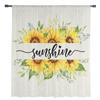 Aquarell-Blumen-Sonnenblumen-Bienen-Fenster-Tüllvorhänge für Wohnzimmer, Küche, moderne Fensterbehandlungen, Voile-Vorhänge
