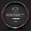 Carbon fiber Leathe Car Steering Wheel Cover For Mazda 3 5 6 SKYACTIV Axela Atenza CX30 CX5 CX8 CX9 MX5 RX8 RX7 BT50 Accessories