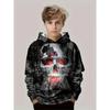 Autumn 3D Skull Printed Hoodies Fashionable Casual Sports Long Sleeved Children's Boy Hooded Sweatshirts