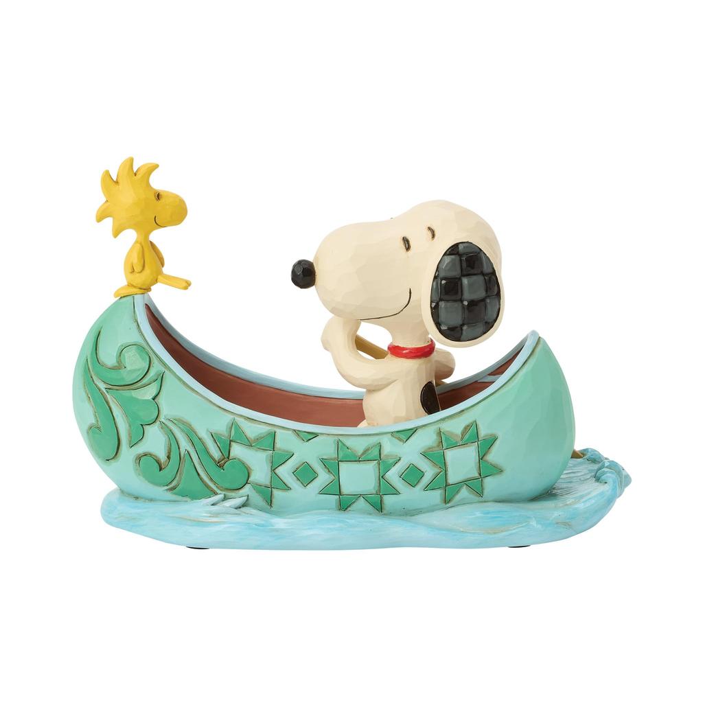 JIM SHORE Snoopy Woodstock In Canoe 6017869 &