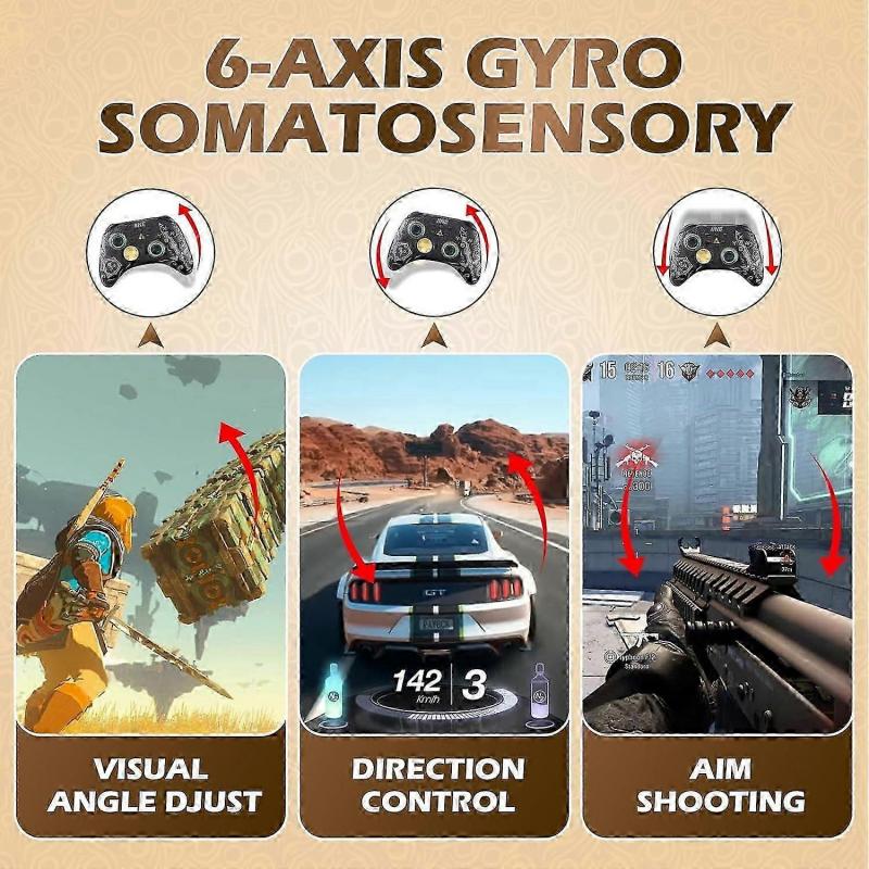 Wireless Switch Controller, Switch Pro Controllers for Nintendo Switch/Lite/OLED, Switch Remote Gamepad with Headset Jack/RGB Light