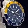 Used [BULOVA] Bulova/Men's watch/Stylish/Chronograph/Extremely rare/For men/Yellow gold.Silver.Blue color/Display item special price