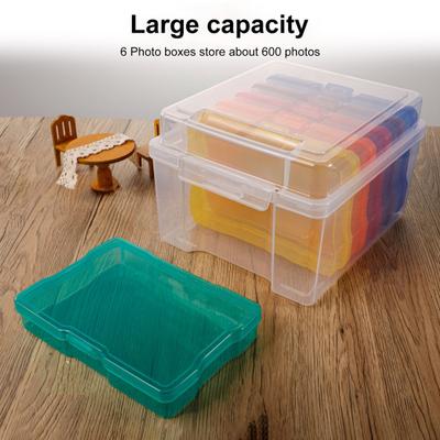 7Pcs Photo Storage Cases Recipientes de armazenamento Forte capacidade de carga Tamanho compacto Portátil Transparente Foto Artesanato Caixas de armazenamento