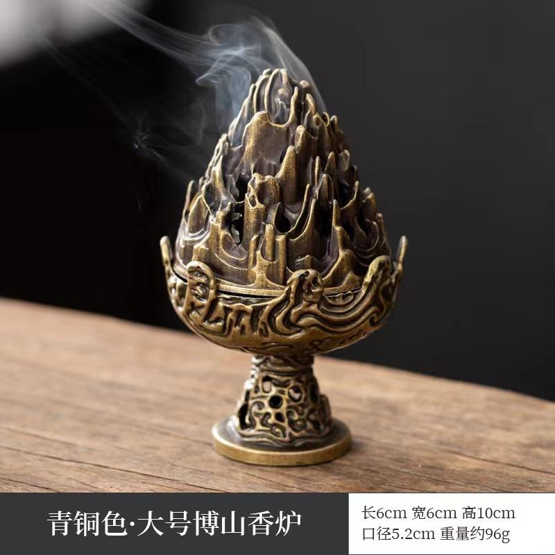 Vertical Incense Burner Mini Alloy Hollow Incense Holder Portable Tabletop Ornament Home Aromatherapy Burner Desk Decoration