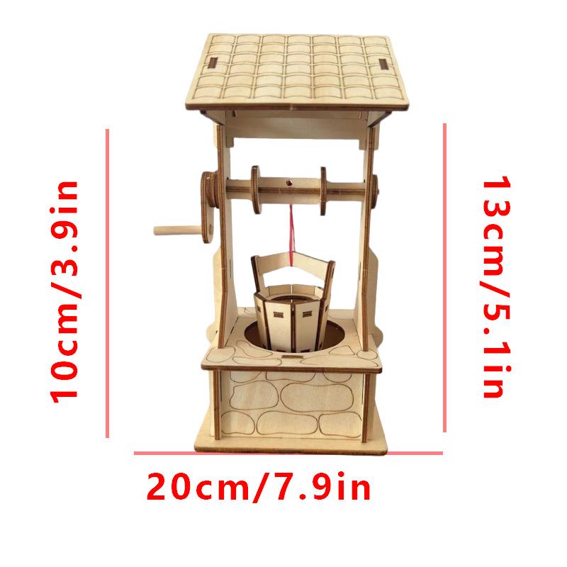 3D Wooden Educational Science Pavilion - Handcrafted Children's Assembly Toy