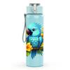 1PC Blue Parrot Flower 750ml Color Plastic Sports Water Bottle Leakproof Flip Straw Lid Suitable for Sports Office Home Use