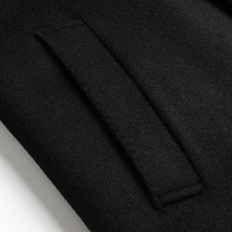 FAPAI Men's Two-in-One Sheep Wool Long Overcoat