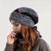 2025 Women'S Stylish Two-Tone Winter Ski Hat with Ear Flaps - Knitted, Warm, Lightweight, Polyester, Beanie Hat for Cold Weather