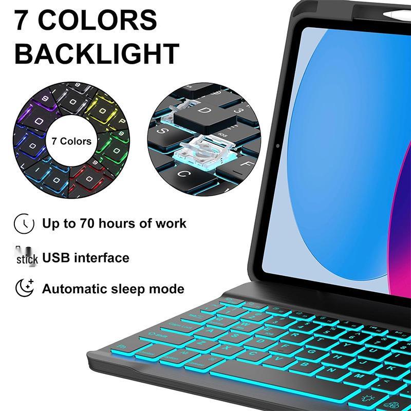 2024 New Model Backlit Leather Case with Bluetooth Keyboard for Honor X8A, Compatible with MatePad 11.5 Tablet
