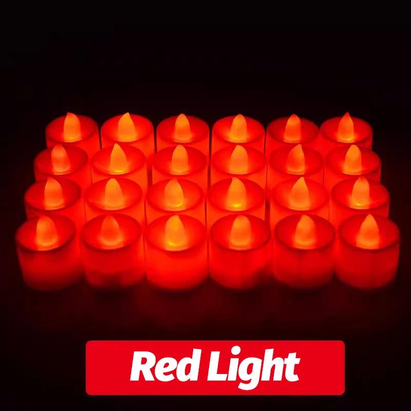 1/48PCS Flameless Led Candle Christmas Wedding Party Decoration Table Lamp Heart-shape Electronic Battery-Power Tealight Candles
