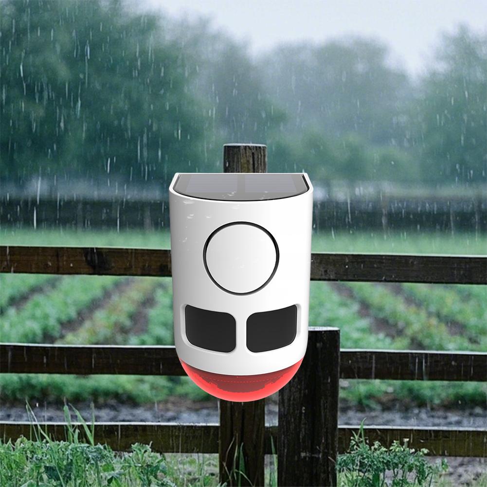 Solar Outdoor Motion Sensor Alarm Home Alarm Animal Repeller Sound Noise Maker To Deter Raccoon Deer Skunk Bear Coyote
