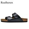 Sommer Herren Damen Clogs Kork Pantoletten Pantoletten Mikrofaserleder Lässige Slipper Sandale Strandschuhe Große Größe 48 49