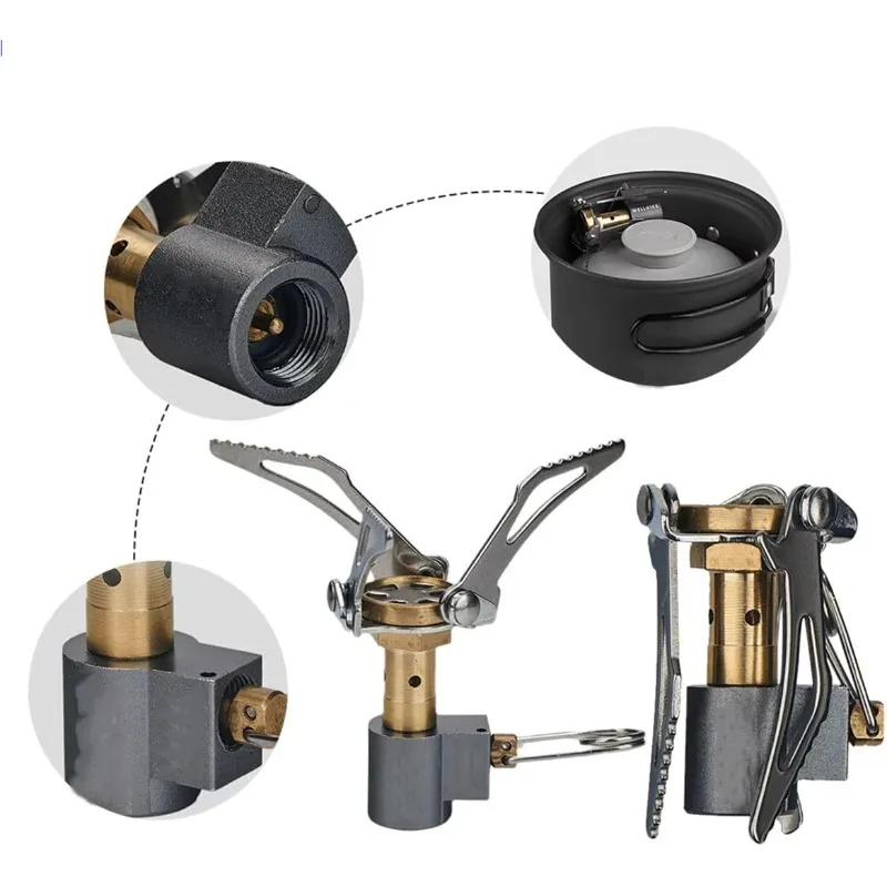 Mini Titanium Gas Stove Ultralight Portable One Piece Folding Outdoor Camping Burner Pocket Sized For Picnic Travel Cooking