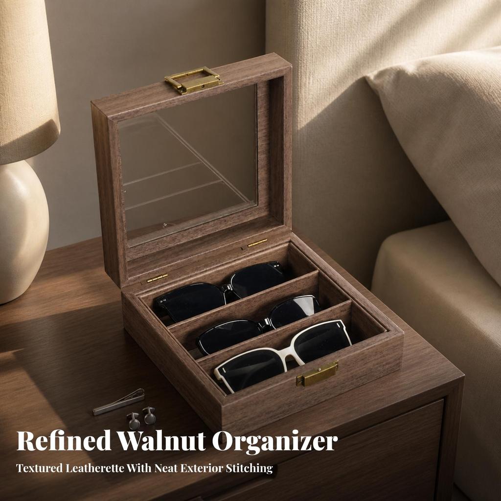 Jewelry Organizer Box with Transparent Lid Dust-Resistant for Dresser, Bedroom