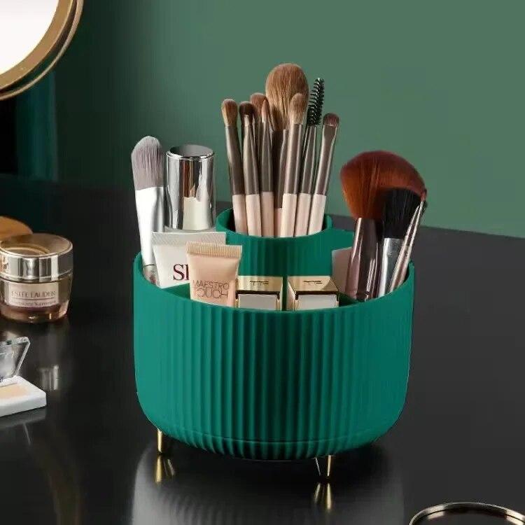 Rotierende Aufbewahrungsröhre für Make-up-Pinsel auf dem Schreibtisch, Kosmetik-Organizer, Heimgebrauch, Kamm, Eitelkeit, Lidschattenpinsel, Lippenstiftbox, Stifthalter