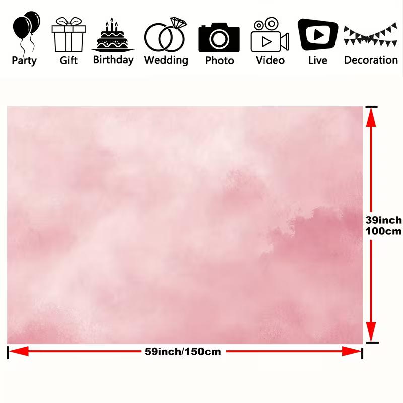 2D Pink Watercolor Backdrop, Large 230x180cm, for Baby Shower, Birthday Party & Wedding Photo Shoot