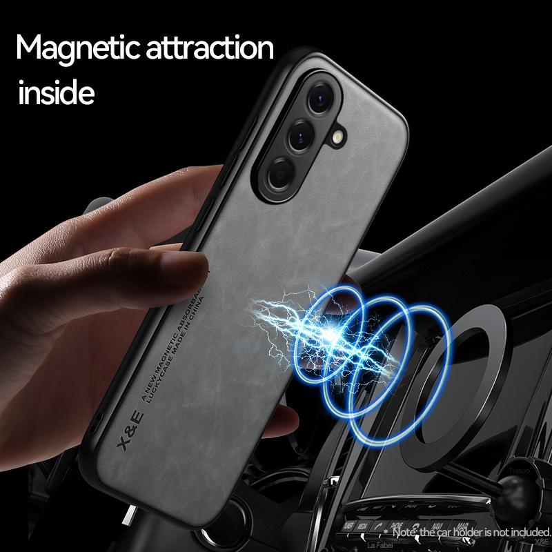 Funda For Samsung Galaxy A17 A27 A37 A57 5G Case Soft Silicone Car Holder Magnetic Leather Phone Cover For Galaxy A07 A 17 37 57