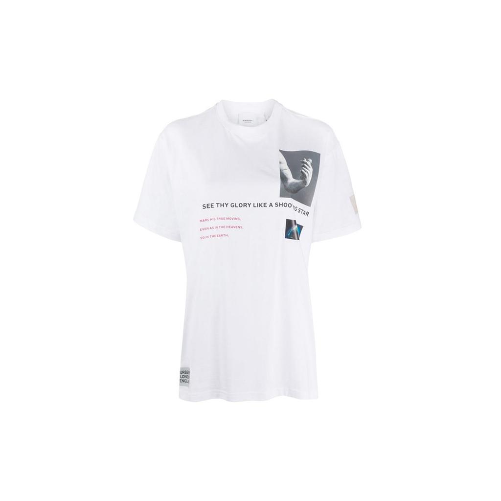 Burberry Women's Montage Print Cotton Short-Sleeve T-shirt White 80246561