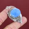 Owyhee Blue Opal Pendant Handmade Original Gemstone Pendant 925 Sterling Silver Pendant Antique Jewelry Dainty Flower Pendant Wedding Gifts