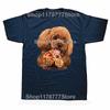 Hungry Poodle Puppy Pizza Dog Dad T Shirt Tee Tops Round Neck ShortSleeve Fashion Tshirt Clothing Casual Party Tshirts
