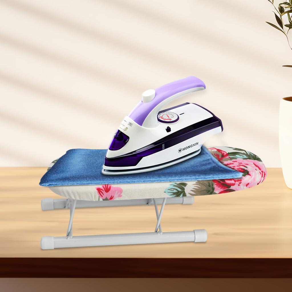 Mini Folding Tabletop Ironing Boards Portable 28x8x10cm with Removable Washable Cover for Shirt Collar Cuff Pants Home Travel