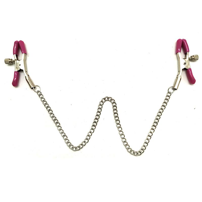 Sex Breast Nipple Clamp Clips Silver Gold Purple Chain Nipple Clip Shaking Clamps Stimulate Clip Sex Slaves Adult Sex