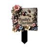 Wooden Decorative Garden Stake, Farmhouse Rustic Flower Butterfly Bee Ladybug Yard Art, Welcome Sign for Outdoor Yard Lawn Patio Pathway