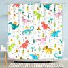 Colorful Cartoons Fish Shark Shower Curtains Ocean Life Children's Bathroom Home Decor Cloth Curtain Set Waterproof Bath Screens