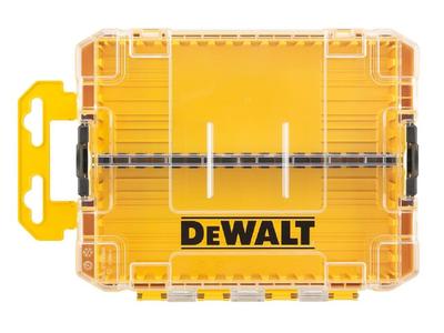DEWALT Tough Case Organizer Tool Box Storage Case Toolbox Transparent Lid Removable Tray Stackable Storage Screws Bits Small Item Storage (Medium)