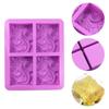 4-chamber Fashion Creative Handmade Flower Shaped Silicone DIY Soap Candle Cake Mold