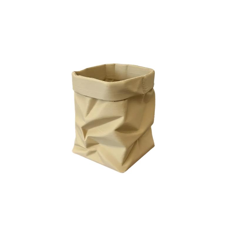 

Creative Paper Bag Shape Pen Holder, Nordic Style 3D Printing Desk Organizer, Multifunctional Stationery Storage Box for Home