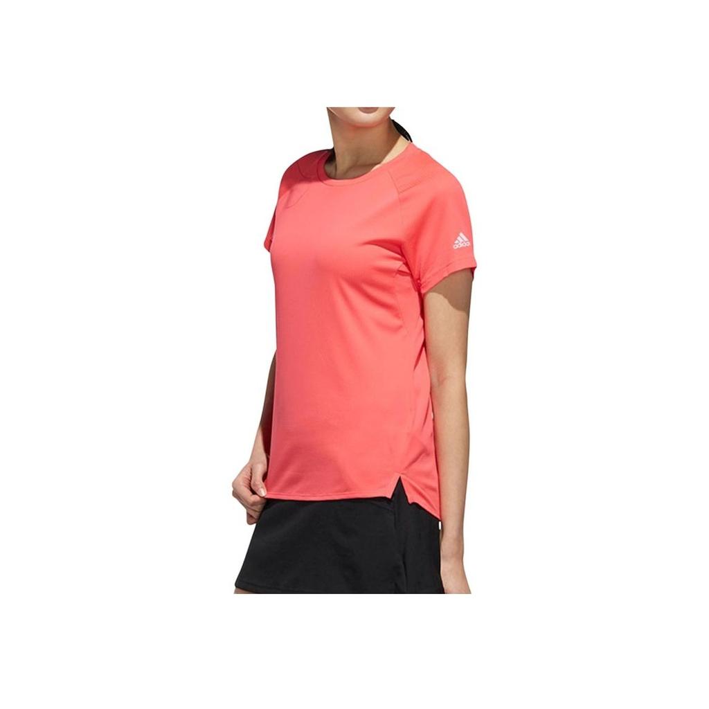 Adidas Comfortable Round Neck Pullover Short Sleeve T-Shirt Women Tops Orange Pink DQ2948